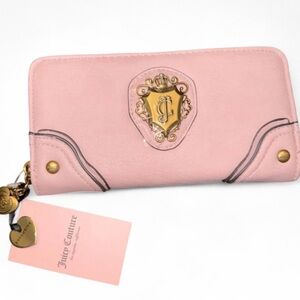 Juicy Couture "juicy romance" gusset single zip large wallet, pink